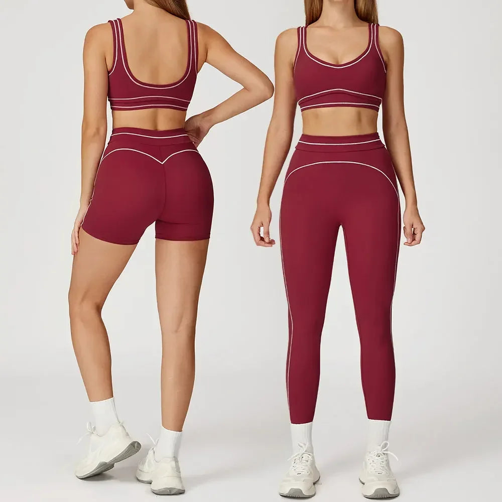Conjunto de ginástica de ioga Esculpe e Levanta — Sutiã push-up + Legging/Shorts de cintura alta | We Liftlux