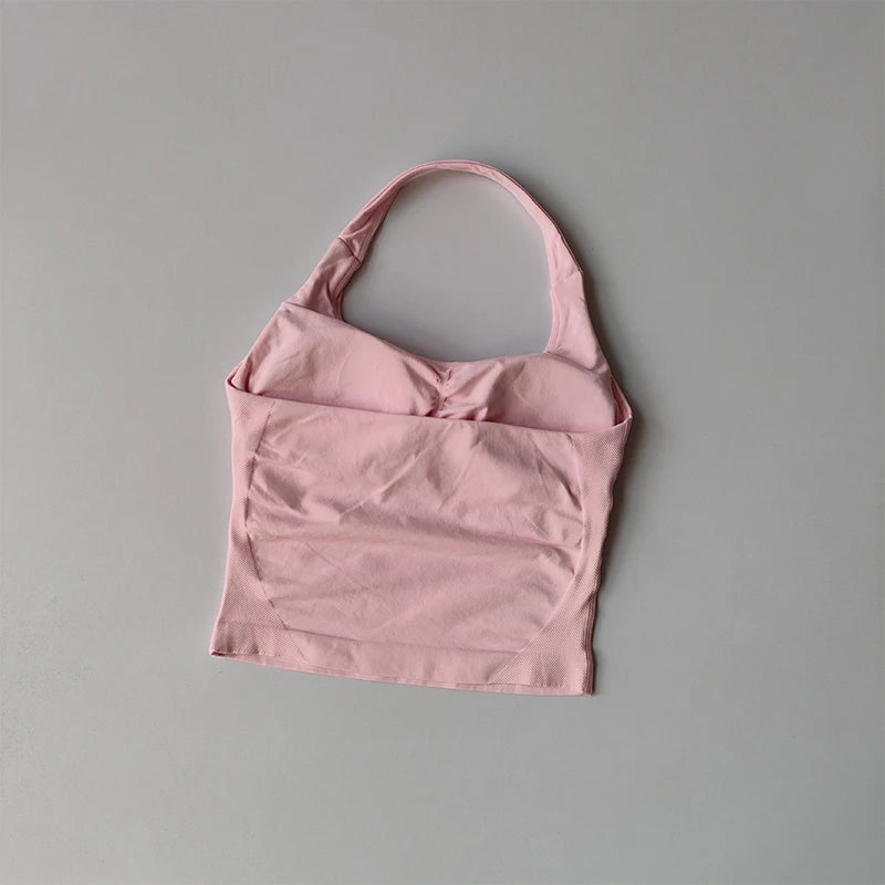 Pink top on a gray background