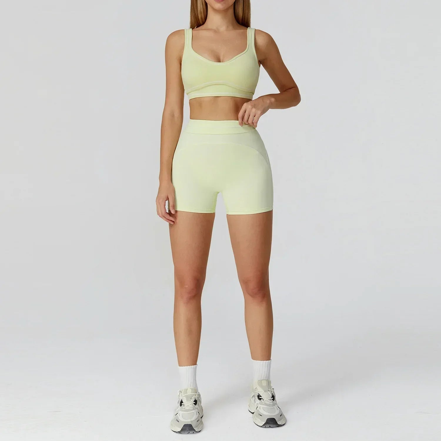 Conjunto de ginástica de ioga Esculpe e Levanta — Sutiã push-up + Legging/Shorts de cintura alta | We Liftlux