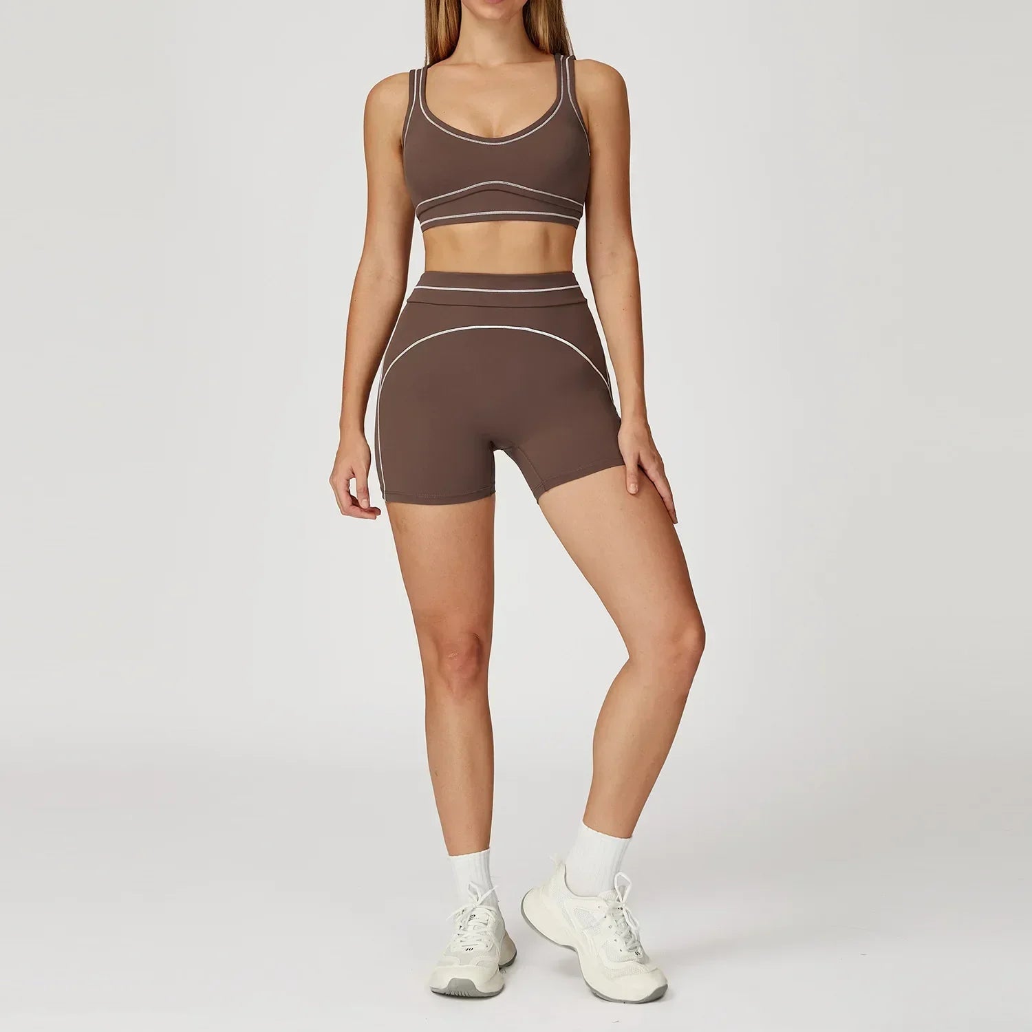 Conjunto de ginástica de ioga Esculpe e Levanta — Sutiã push-up + Legging/Shorts de cintura alta | We Liftlux